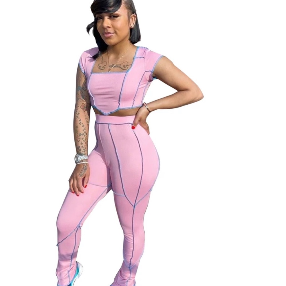 Pink & Blue Patchwork Set🥶💕 - Picture 2 of 2